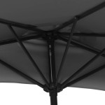 vidaXL Umbrelă de balcon tijă aluminiu negru 300x155x223cm semirotund