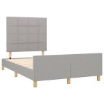 vidaXL Cadru de pat fără saltea, gri deschis, 120x200 cm, textil