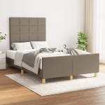 vidaXL Cadru de pat fără saltea, gri taupe, 120x200 cm, textil vidaXL Cadru de pat fără saltea, gri taupe, 120x200 cm, textil