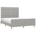 vidaXL Cadru de pat fără saltea, gri deschis, 140x190 cm, textil