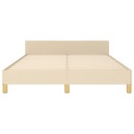 vidaXL Cadru de pat fără saltea, crem, 140x190 cm, textil
