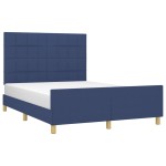 vidaXL Cadru de pat fără saltea, albastru, 140x190 cm, textil