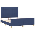 vidaXL Cadru de pat fără saltea, albastru, 140x190 cm, textil