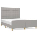 vidaXL Cadru de pat fără saltea, gri deschis, 140x200 cm, textil