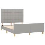 vidaXL Cadru de pat fără saltea, gri deschis, 140x200 cm, textil