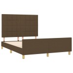 vidaXL Cadru de pat fără saltea, maro închis, 140x200 cm, textil vidaXL Cadru de pat fără saltea, maro închis, 140x200 cm, textil