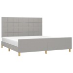 vidaXL Cadru de pat fără saltea, gri deschis, 160x200 cm, textil