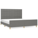 vidaXL Cadru de pat fără saltea, gri închis, 160x200 cm, textil