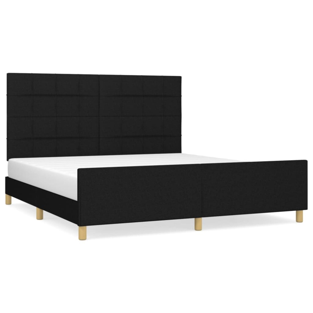 vidaXL Cadru de pat fără saltea, negru, 160x200 cm, textil
