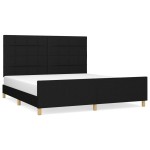 vidaXL Cadru de pat fără saltea, negru, 160x200 cm, textil vidaXL Cadru de pat fără saltea, negru, 160x200 cm, textil