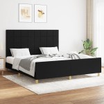 vidaXL Cadru de pat fără saltea, negru, 160x200 cm, textil vidaXL Cadru de pat fără saltea, negru, 160x200 cm, textil