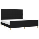 vidaXL Cadru de pat fără saltea, negru, 160x200 cm, textil vidaXL Cadru de pat fără saltea, negru, 160x200 cm, textil