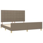 vidaXL Cadru de pat fără saltea, gri taupe, 160x200 cm, textil vidaXL Cadru de pat fără saltea, gri taupe, 160x200 cm, textil