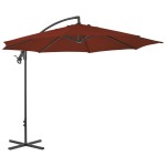 vidaXL Umbrelă suspendată cu stâlp din oțel, cărămiziu, 300 cm vidaXL Umbrelă suspendată cu stâlp din oțel, cărămiziu, 300 cm