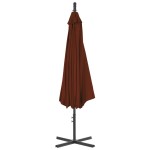 vidaXL Umbrelă suspendată cu stâlp din oțel, cărămiziu, 300 cm vidaXL Umbrelă suspendată cu stâlp din oțel, cărămiziu, 300 cm