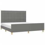 vidaXL Cadru de pat fără saltea, gri închis, 180x200 cm, textil