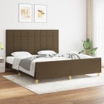 vidaXL Cadru de pat fără saltea, maro închis, 180x200 cm, textil vidaXL Cadru de pat fără saltea, maro închis, 180x200 cm, textil
