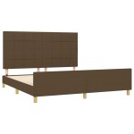 vidaXL Cadru de pat fără saltea, maro închis, 180x200 cm, textil vidaXL Cadru de pat fără saltea, maro închis, 180x200 cm, textil