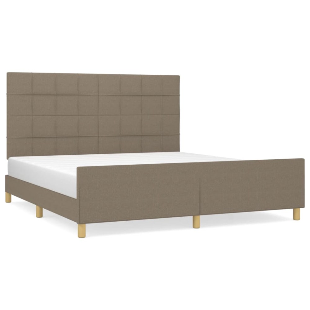 vidaXL Cadru de pat fără saltea, gri taupe, 180x200 cm, textil