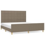 vidaXL Cadru de pat fără saltea, gri taupe, 180x200 cm, textil vidaXL Cadru de pat fără saltea, gri taupe, 180x200 cm, textil