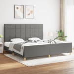 vidaXL Cadru de pat fără saltea, gri închis, 200x200 cm, textil vidaXL Cadru de pat fără saltea, gri închis, 200x200 cm, textil