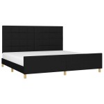 vidaXL Cadru de pat fără saltea, negru, 200x200 cm, textil