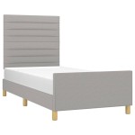 vidaXL Cadru de pat fără saltea, gri deschis, 90x200 cm, textil