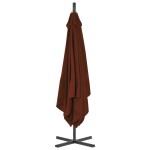 vidaXL Umbrelă suspendată cu stâlp din oțel, cărămiziu, 250x250 cm