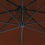 vidaXL Umbrelă suspendată cu stâlp din oțel, cărămiziu, 250x250 cm