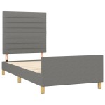 vidaXL Cadru de pat fără saltea, gri închis, 100x200 cm, textil