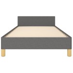 vidaXL Cadru de pat fără saltea, gri închis, 100x200 cm, textil