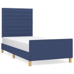 vidaXL Cadru de pat fără saltea țesătură albastră 100x200 cm vidaXL Cadru de pat fără saltea țesătură albastră 100x200 cm