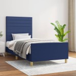vidaXL Cadru de pat fără saltea țesătură albastră 100x200 cm vidaXL Cadru de pat fără saltea țesătură albastră 100x200 cm
