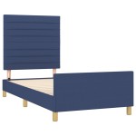 vidaXL Cadru de pat fără saltea țesătură albastră 100x200 cm vidaXL Cadru de pat fără saltea țesătură albastră 100x200 cm
