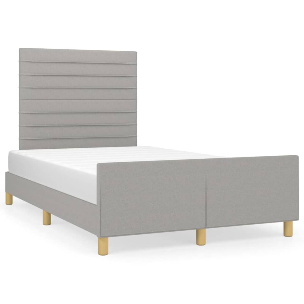 vidaXL Cadru de pat fără saltea, gri deschis, 120x200 cm, textil