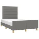 vidaXL Cadru de pat fără saltea, gri închis, 120x200 cm, textil