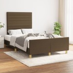 vidaXL Cadru de pat fără saltea, maro închis, 120x200 cm, textil vidaXL Cadru de pat fără saltea, maro închis, 120x200 cm, textil