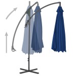 vidaXL Umbrelă în consolă cu stâlp din oțel, albastru azur, 250x250 cm vidaXL Umbrelă în consolă cu stâlp din oțel, albastru azur, 250x250 cm