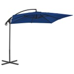 vidaXL Umbrelă în consolă cu stâlp din oțel, albastru azur, 250x250 cm vidaXL Umbrelă în consolă cu stâlp din oțel, albastru azur, 250x250 cm