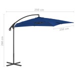 vidaXL Umbrelă în consolă cu stâlp din oțel, albastru azur, 250x250 cm vidaXL Umbrelă în consolă cu stâlp din oțel, albastru azur, 250x250 cm