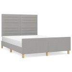 vidaXL Cadru de pat fără saltea, gri deschis, 140x190 cm, textil