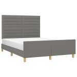 vidaXL Cadru de pat fără saltea, gri închis, 140x190 cm, textil