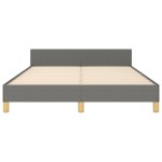 vidaXL Cadru de pat fără saltea, gri închis, 140x190 cm, textil
