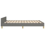 vidaXL Cadru de pat fără saltea, gri închis, 140x190 cm, textil