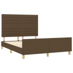 vidaXL Cadru de pat fără saltea, maro închis, 140x200 cm, textil vidaXL Cadru de pat fără saltea, maro închis, 140x200 cm, textil