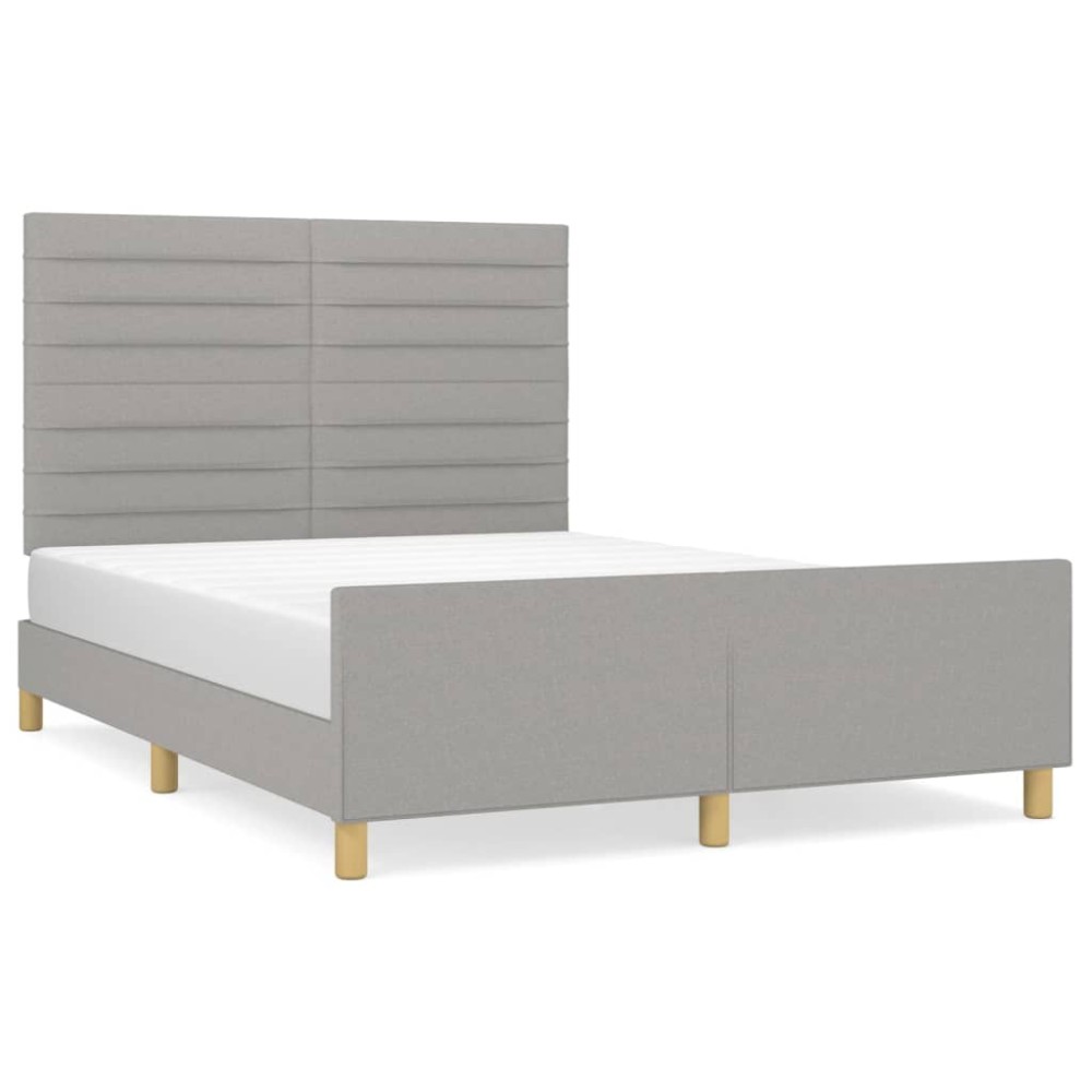 vidaXL Cadru de pat fără saltea, gri deschis, 140x200 cm, textil