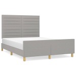 vidaXL Cadru de pat fără saltea, gri deschis, 140x200 cm, textil
