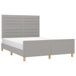vidaXL Cadru de pat fără saltea, gri deschis, 140x200 cm, textil