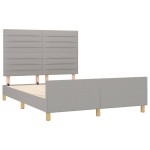 vidaXL Cadru de pat fără saltea, gri deschis, 140x200 cm, textil