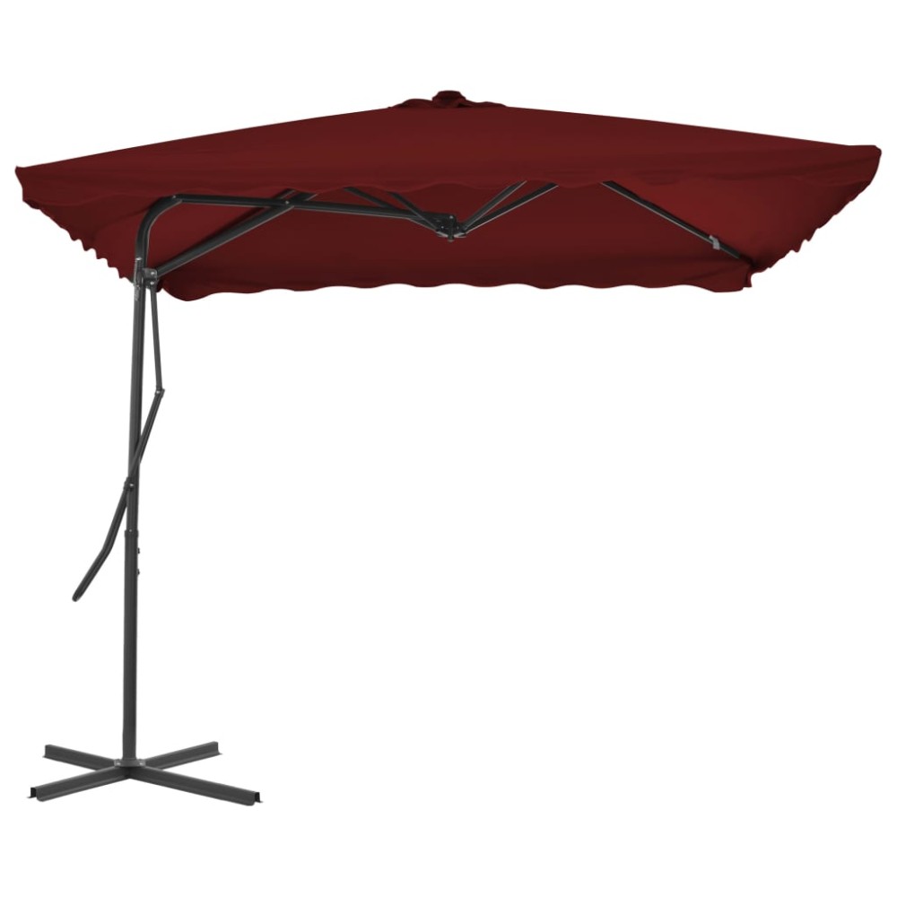 vidaXL Umbrelă de grădină, stâlp din oțel, roșu bordo, 250x250x230 cm